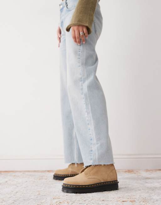 Dr Martens ZebZag laceless boot in savannah tan suede | ASOS