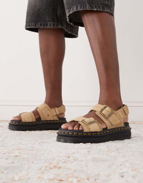 Dr Martens – ZebZag – Ljusbruna sandaler i mocka - view 1