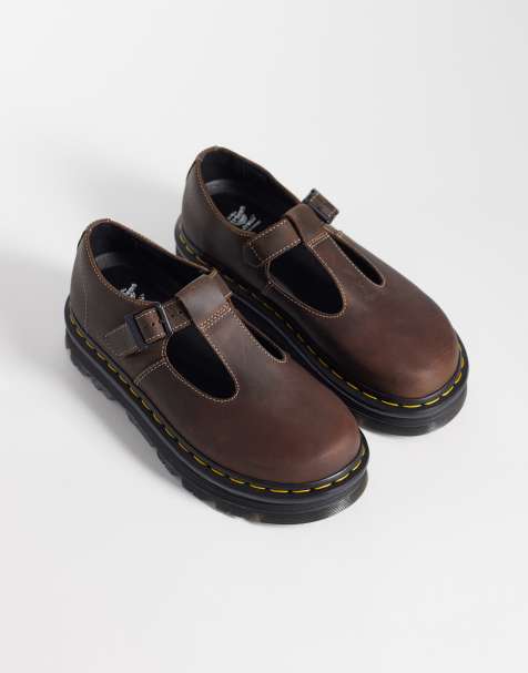 Dr. Martens – ZebZag – Mary-Jane-Schuhe in Crazy-Horse-Dunkelbraun - view 1
