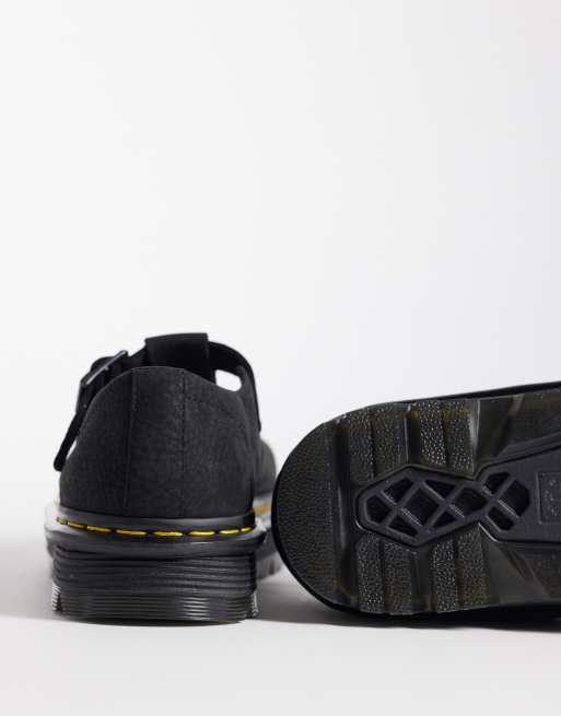 Dr Martens ZebZag Mary Jane shoes in black milled nubuck, 3 of 4