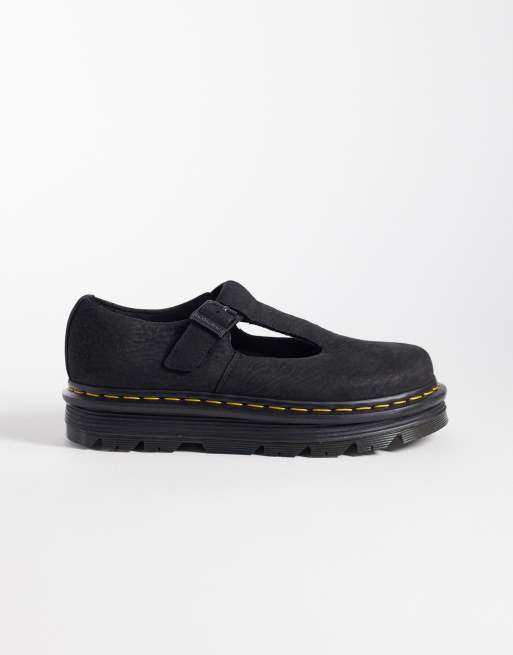 Dr Martens ZebZag Mary Jane shoes in black milled nubuck, 4 of 4