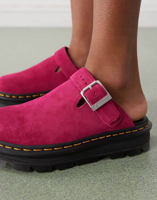 Dr.Martin pink モカシンシューズ Dr Martens ZebZag mule in fuchsia pink | ASOS