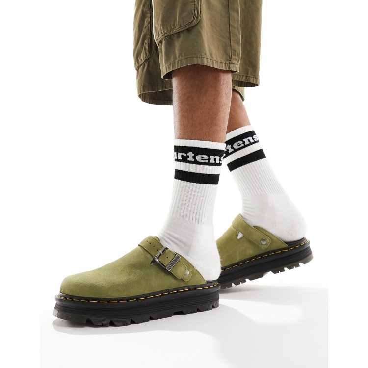 martens Dr Platform martens ZebZag mule in khaki suede ClassicfuncenterShops