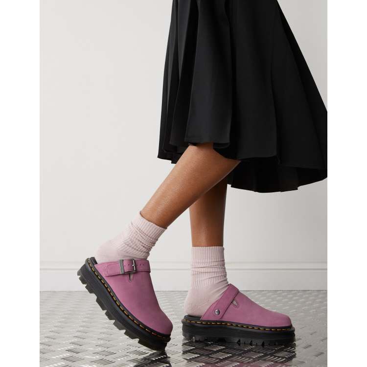 Dr Martens ZebZag mule in purple suede | ASOS