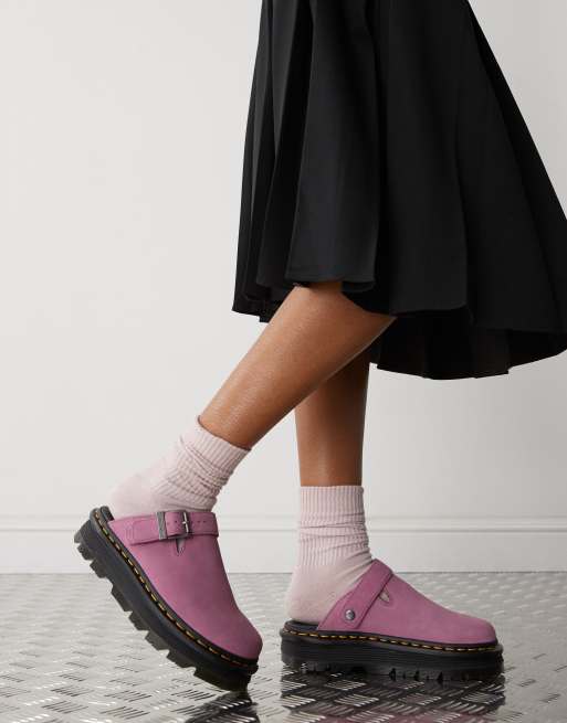 Dr Martens ZebZag mule in purple suede