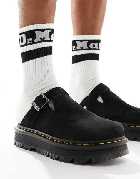 Dr. Martens - ZebZag - Mules en daim - Noir - view 1