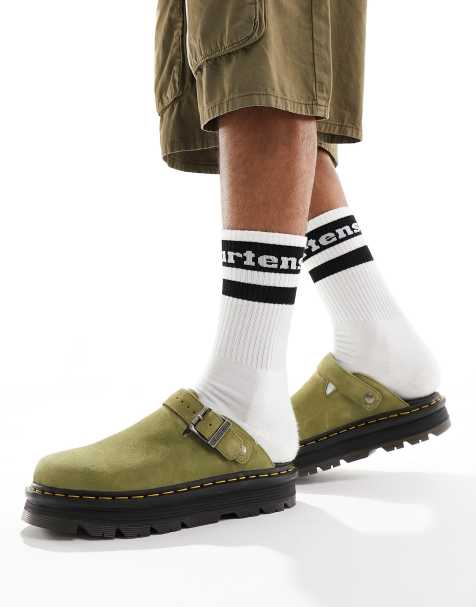 Dr Martens ZebZag mules in khaki suede - view 1