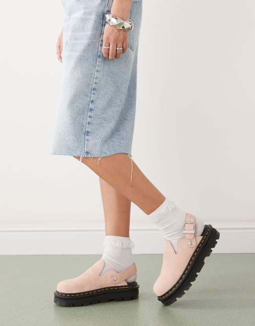 Dr Martens ZebZag mules in powder pink | ASOS