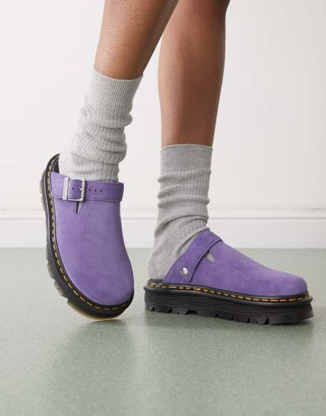 Dr Martens Zebzag mules in twilight purple - view 1