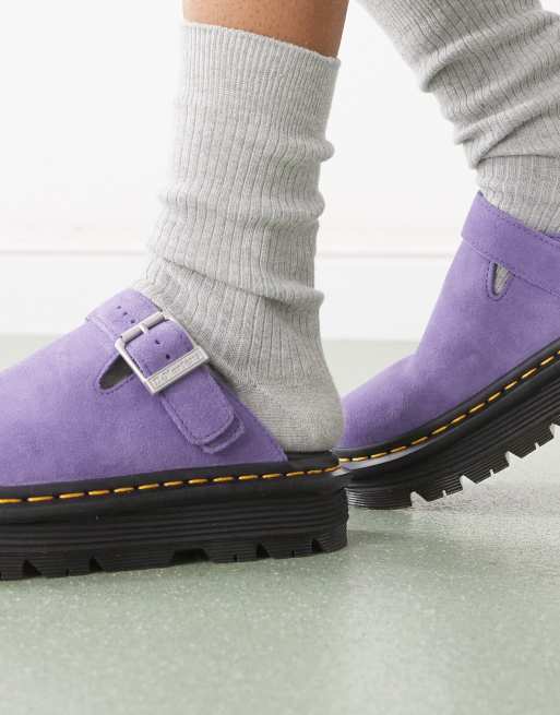 Dr Martens Zebzag mules in twilight purple 