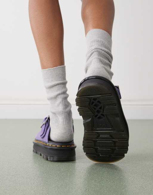 Dr Martens Zebzag mules in twilight purple 