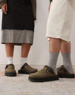 DR MARTENS - ZebZag - Mules matelassées unisexes - Vert kaki 37
