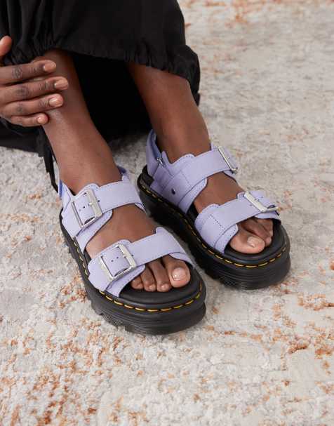 Dr. Martens – ZebZag – Niebieskie zamszowe sandały - view 1