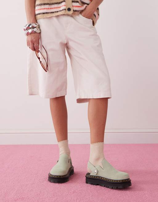 Dr Martens – ZebZag – Salviagröna, platta skor med öppen häl, 2 av 4
