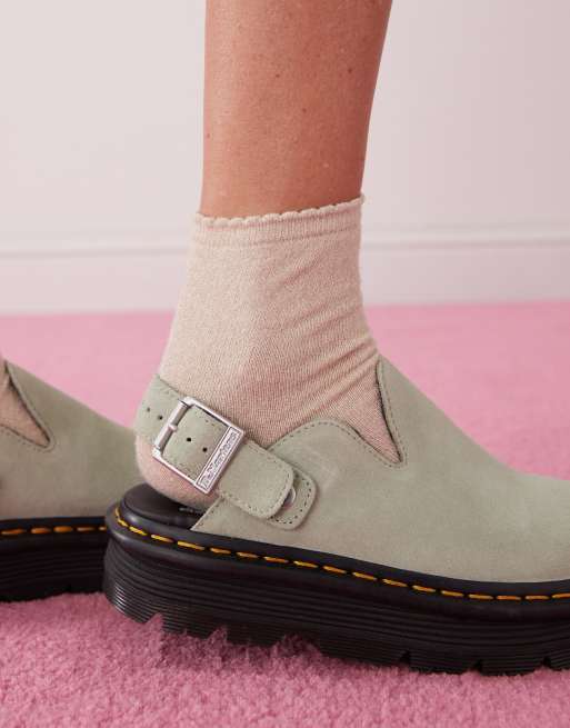 Dr Martens – ZebZag – Salviagröna, platta skor med öppen häl, 4 av 4