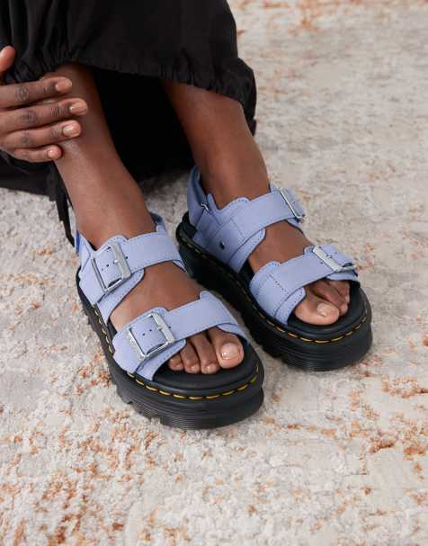 Dr. Martens - ZebZag - Sandali in camoscio blu fiordaliso - view 1