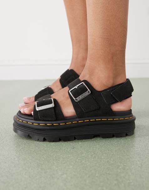 Dr Martens ZebZag sandals in black suede - view 1