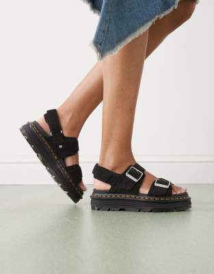 Dr Martens ZebZag sandals in black suede | ASOS