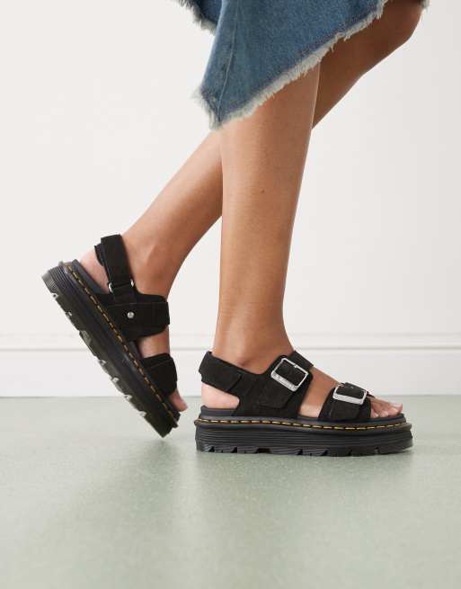 Dr Martens ZebZag sandals in black suede | ASOS