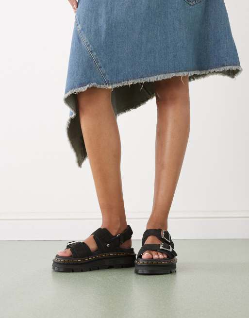 Dr Martens ZebZag sandals in black suede | ASOS