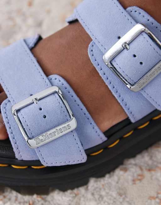 Dr Martens ZebZag sandals in cornflower blue suede, 2 of 4