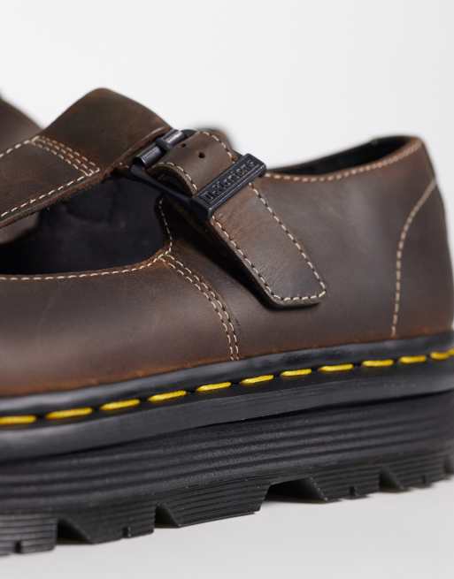 Dr. Martens - ZebZag - Scarpe Mary Jane marrone scuro Crazy Horse, 2 di 4