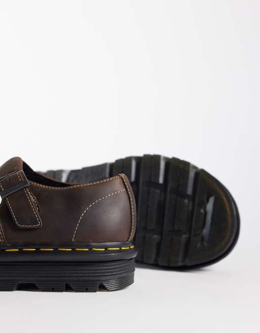 Dr. Martens - ZebZag - Scarpe Mary Jane marrone scuro Crazy Horse, 3 di 4