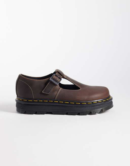 Dr. Martens - ZebZag - Scarpe Mary Jane marrone scuro Crazy Horse, 4 di 4