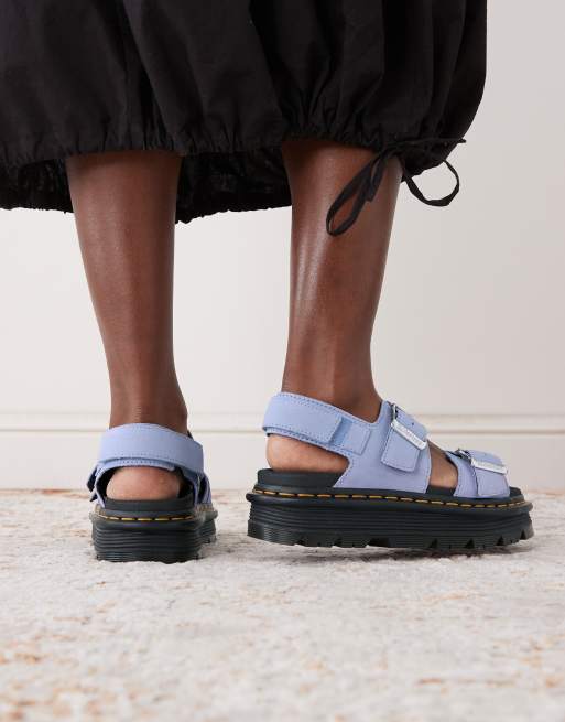 Dr Martens - ZebZag - Suède sandalen in korenbloemblauw, 3 van 4