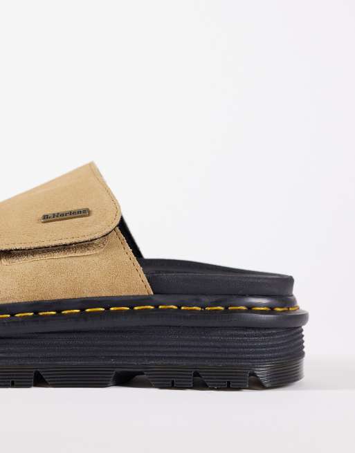 Dr Martens - ZebZag - Suède slippers in lichtbruin, 4 van 4