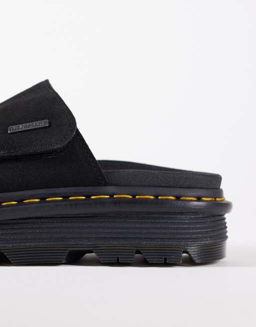 Dr. Martens – ZebZag – Svarta, platta skor med öppen häl i mocka, 4 av 4