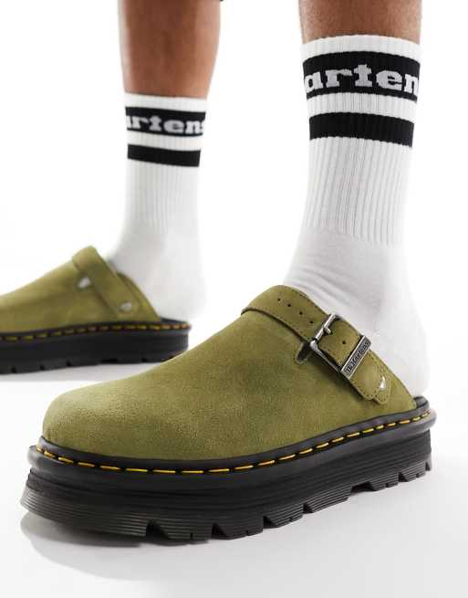 Dr Martens – ZebZag – Wildleder-Mules in Khaki, 3 von 4