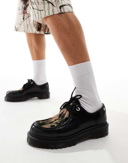 Dr Martens Zeffir 3 eye shoes in black leather ASOS