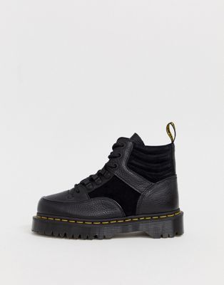 dr martens farylle ribbon lace chunky leather boots in black