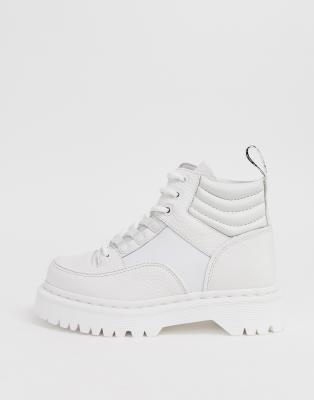 dr martens zuma flat leather boots in white