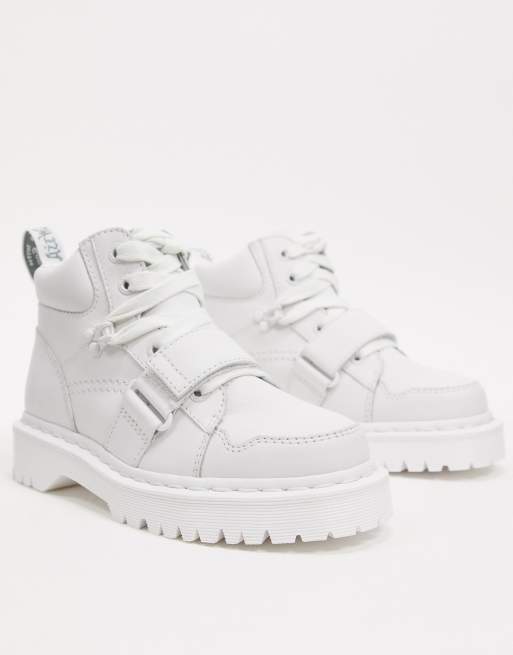 Dr martens white store strap boots