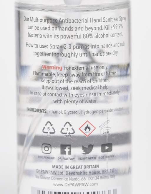 Dr. PAWPAW Multipurpose Antibacterial Sanitiser Spray 50ml, 4 of 4