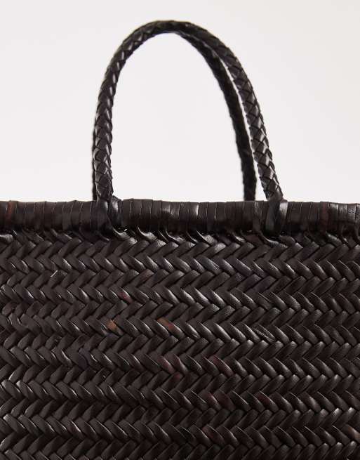 Dragon Diffusion - Bamboo Triple Jump - Petit sac tressé en cuir - Marron foncé, 4 de 5