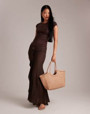 Dragon Diffusion - Nantucket - Geflochtene Korbtasche in Sand-Weiß