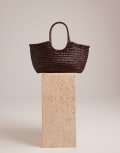 [Dragon Diffusion] Dragon Diffusion Nantucket woven basket bag in dark brown No Size BROWN