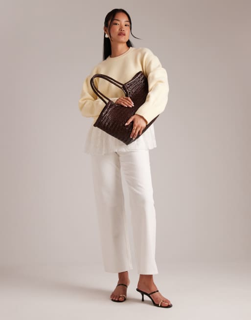 Dragon Diffusion Nantucket woven basket bag in dark brown