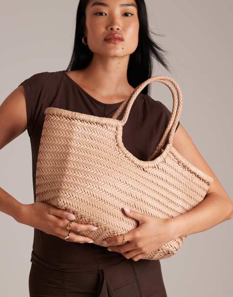 Dragon Diffusion Nantucket woven basket bag in sand - view 1