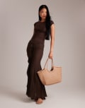 [Dragon Diffusion] Dragon Diffusion Nantucket woven basket bag in sand-White No Size CREAM