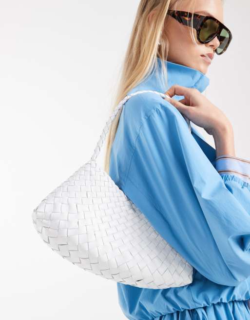 Dragon Diffusion - Rosanna - Sac porté épaule en cuir tressé - Blanc cassé, 2 de 4