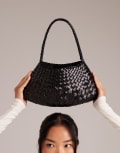 [Dragon Diffusion] Dragon Diffusion Rosanna woven leather shoulder bag in black No Size BLACK
