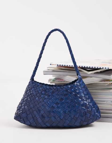 Dragon Diffusion Rosanna woven leather shoulder bag in blue - view 1