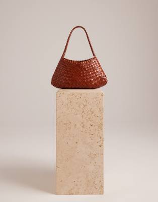Dragon Diffusion Dragon Diffusion Rosanna woven leather shoulder bag in tan-Brown