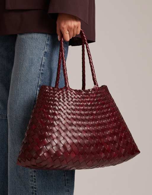 Dragon Diffusion santa croce big woven leather bag in
