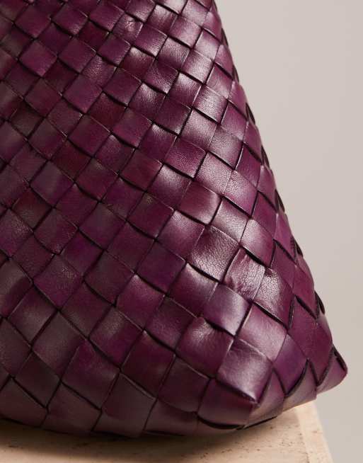 Dragon Diffusion - Santa Croce - Petit sac tressé en cuir - Prune, 2 de 5