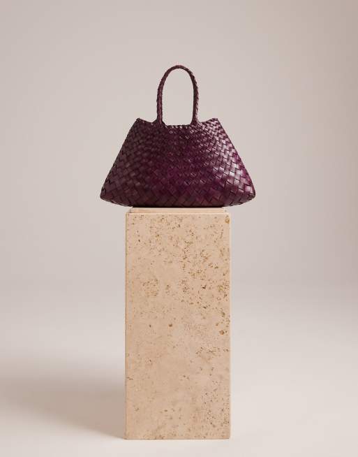 Dragon Diffusion santa croce small woven leather bag in plum | ASOS